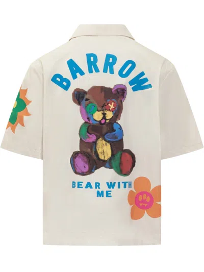 Shop Barrow Popeline Shirt In Beige