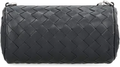 Shop Bottega Veneta Barrel Leather Crossbody Bag In Black