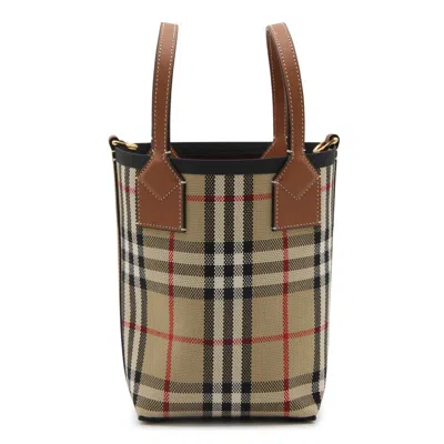 Shop Burberry Bags In Vintage Chck/a.beige