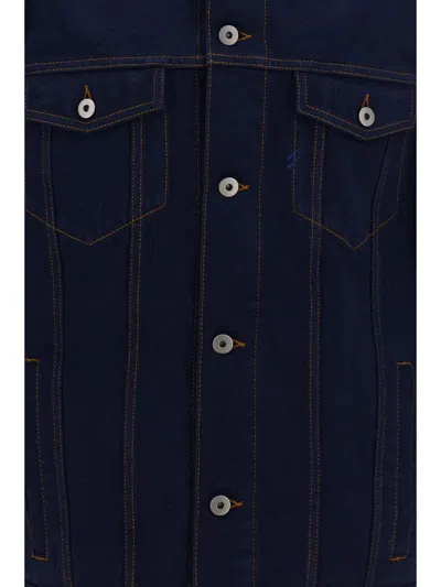 Shop Burberry Jackets In Indigo Blue