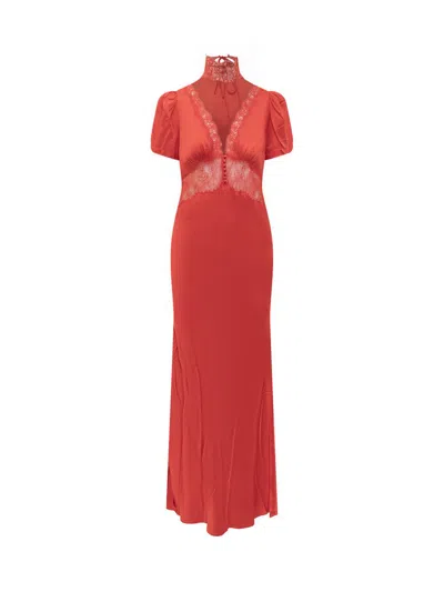 Shop De La Vali Pavlova Long Dress In Red