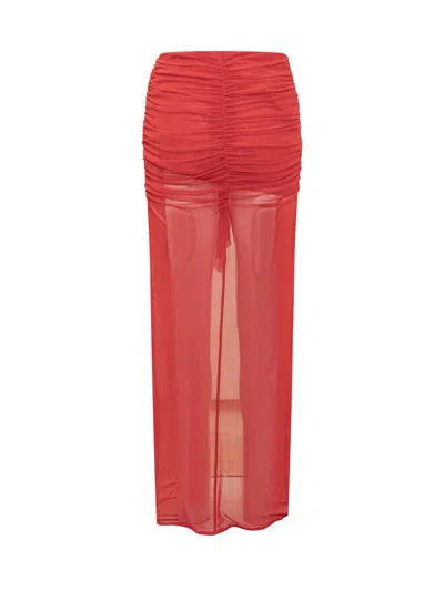 Shop De La Vali Tiramisu Skirt In Red
