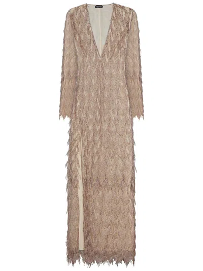 Shop Tom Ford Long Dress In Rosa
