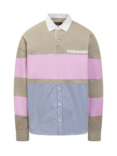 Shop Dsquared2 Rugby Over Shirt In Multicolor
