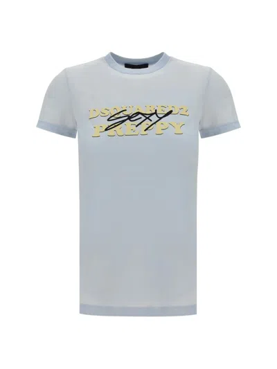 Shop Dsquared2 T-shirts In Sky