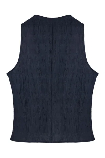 Shop Emporio Armani Vest In Technical Fabric In Blue