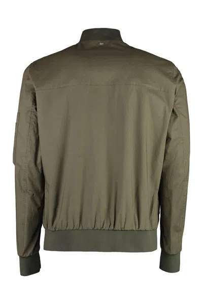 Shop Herno Cotton Bomber Jacket In Green