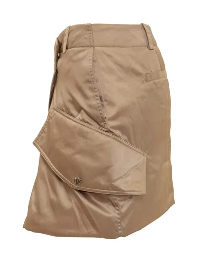 Shop Jw Anderson J.w. Anderson Mini Cargo Skirt With Padded Design In Beige