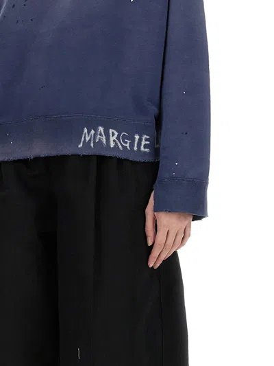 Shop Maison Margiela Sweatshirt With Logo In Purple
