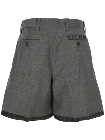 Shop Miu Miu Trousers In Grey