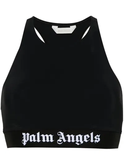Shop Palm Angels Crop Top With Appliqué In Black