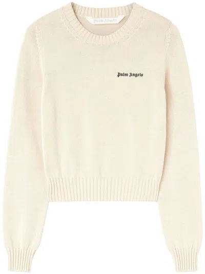 Shop Palm Angels Sweater With Embroidery In White