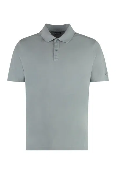 Shop Paul & Shark Short Sleeve Cotton Polo Shirt In Grey