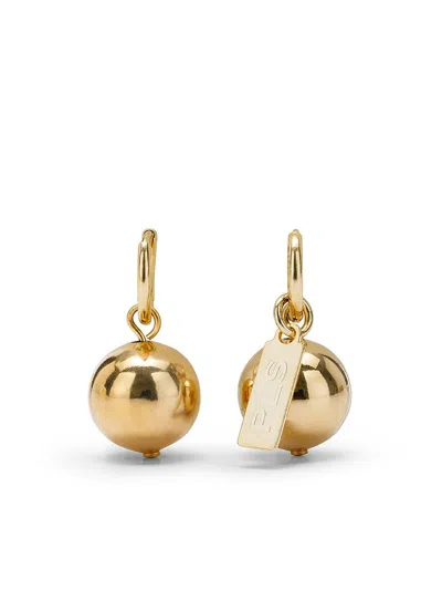 Shop Philosophy Di Lorenzo Serafini Gold Ball Earrings In Nero E Oro