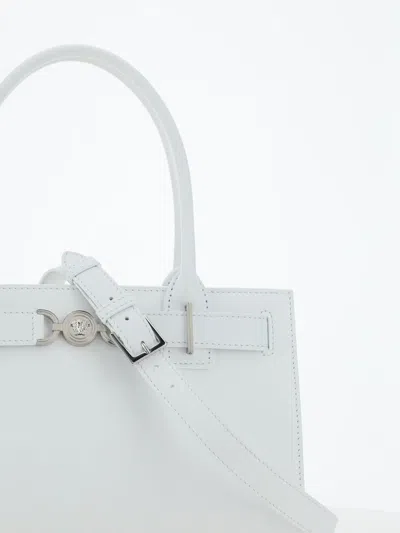 Shop Versace Handbags In Optical White-palladium