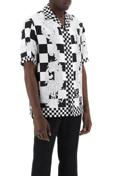 Shop Versace Printed Silk Bowling Shirt In Eight In Multicolor