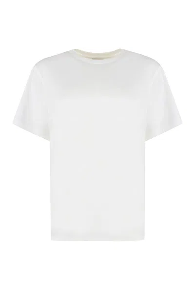 Shop Vince Cotton Crew-neck T-shirt In White