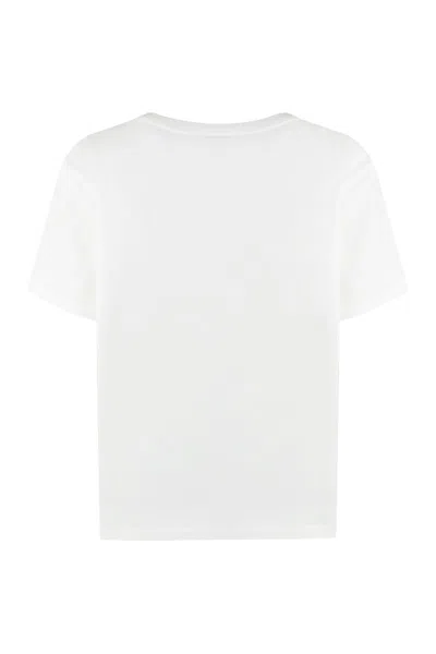 Shop Vince Cotton Crew-neck T-shirt In White