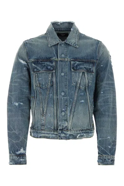 Shop Amiri 'trucker' Denim Jacket In Blue