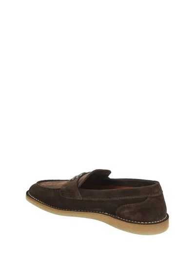 Shop Dolce & Gabbana Logo Plaque Moccasin In Brown