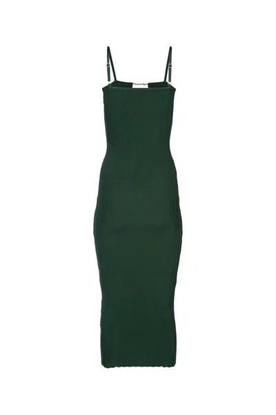 Shop Jacquemus Green 'la Robe Sierra' Midi Dress In Viscose Woman