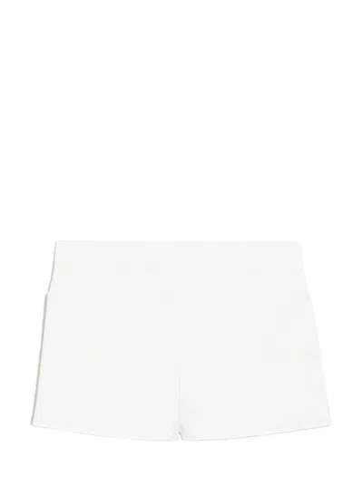 Max Mara Riad Cotton-blend Mini Shorts In White