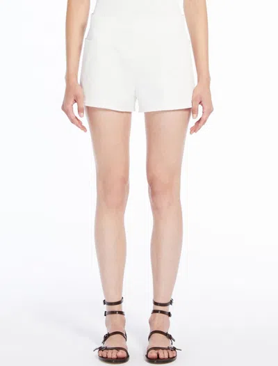 Max Mara Riad Cotton-blend Mini Shorts In White