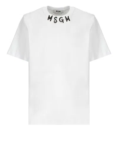 Shop Msgm T-shirts And Polos White