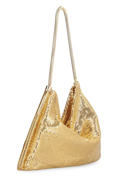 Shop Rabanne Pixel Tube Shoulder Bag In Gold
