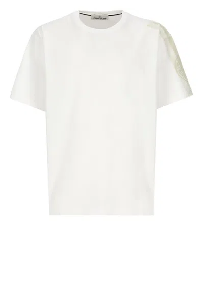 Shop Stone Island T-shirts And Polos White