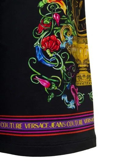 Shop Versace Jeans Couture Bermuda Shorts With Print In Black