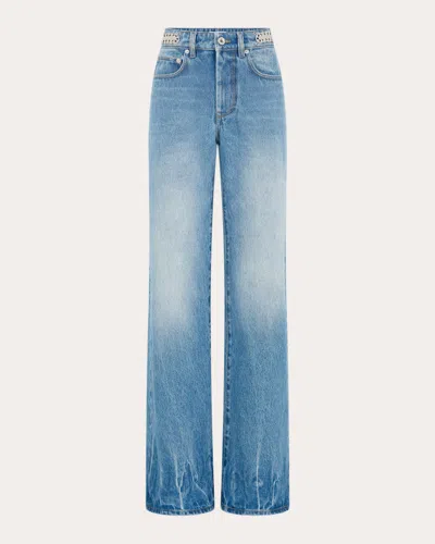 Shop Rabanne Women's Straight-leg Jeans In Blue