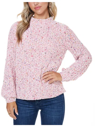 Shop John Paul Richard Womens Textured Pull Over Mock Turtleneck Sweater In Pink