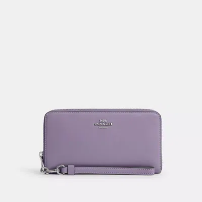 Shop Coach Outlet Long Zip Around Wallet In Purple