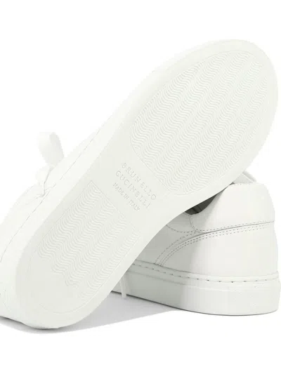 Shop Brunello Cucinelli Sneakers With Precious Detail In White