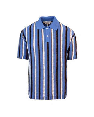 Shop Marni Polo Shirt In Sky Blue