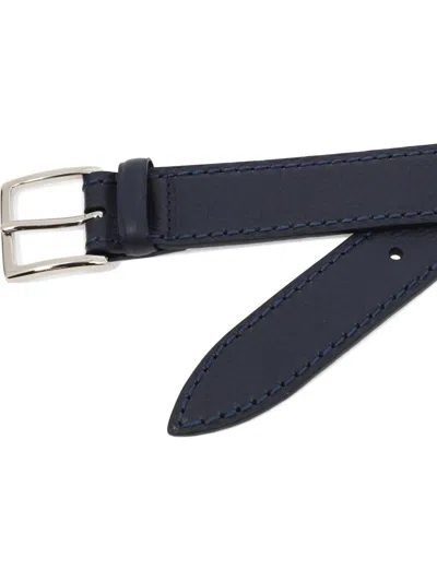 Shop Orciani Dollar Leather Belt In Blue