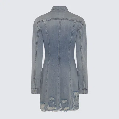 Shop 7 For All Mankind Blue Cotton Dress In Unwind