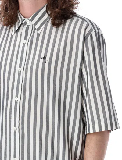 Shop Acne Studios Stripe Button-up Shirt In White Black Stripes