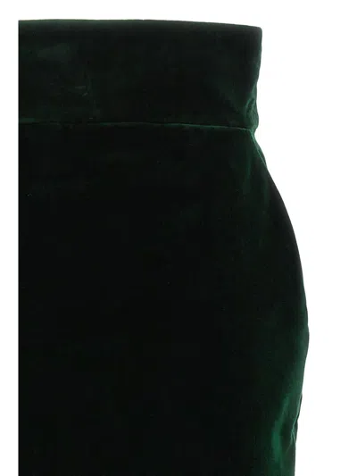 Alexandre Vauthier Velvet Knee-length Pencil Skirt With High Waist In Green