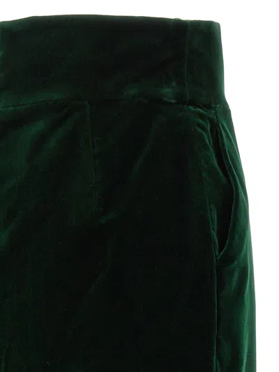 Shop Alexandre Vauthier Velvet Midi Skirt In Green