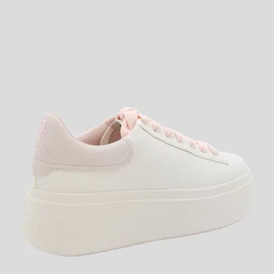 Shop Ash White Leather Sneakers In White/bubble Gum