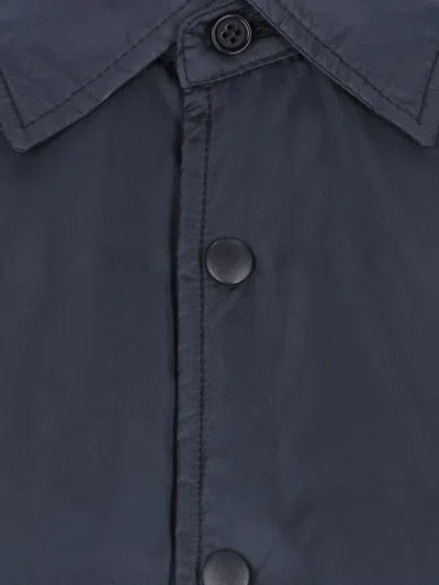 Aspesi Button-up Minimalist Jacket With Classic Collar In Blue