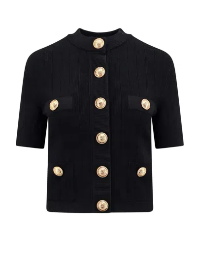 Shop Balmain Cardigan In Black