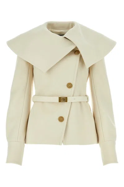 Shop Balmain Coats In Blanc