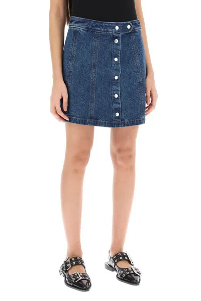Shop Apc A.p.c. Poppy Denim Mini Skirt In Blue