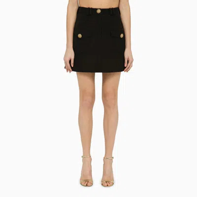 Shop Balmain Miniskirt In Black