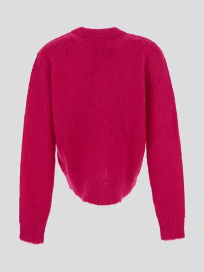 Shop Balmain Sweaters In Fuchsiablanc