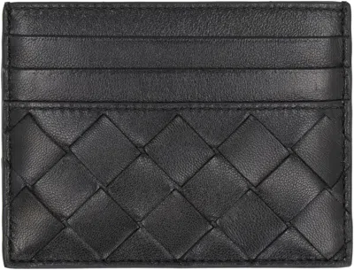 Shop Bottega Veneta Intrecciato Card Case In Black