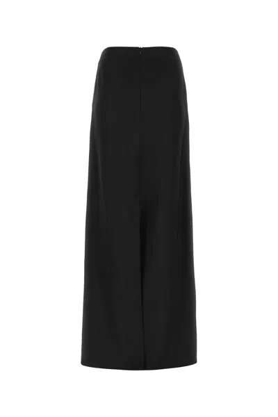 Bottega Veneta Flowing Viscose Blend Skirt With Back Slit In 1000